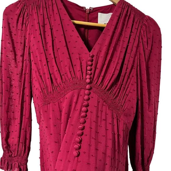 Gal Meets Glam Andrea Swiss Dot Mini Dress Size 00 Candy Red Apple Retro Event - Picture 3 of 10